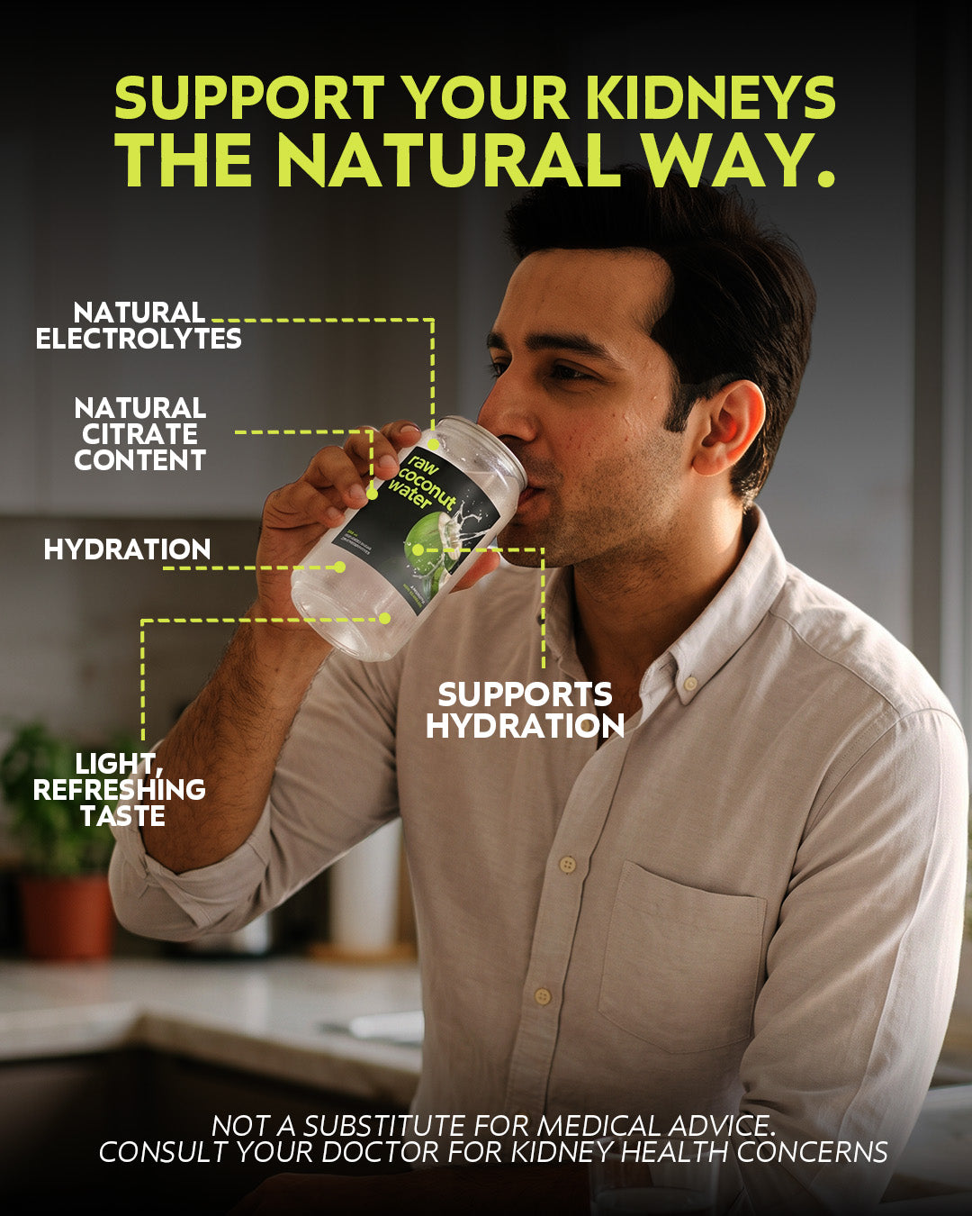 Coconut Water Pakistan 100% Raw Zero Added Sugar (250ml)